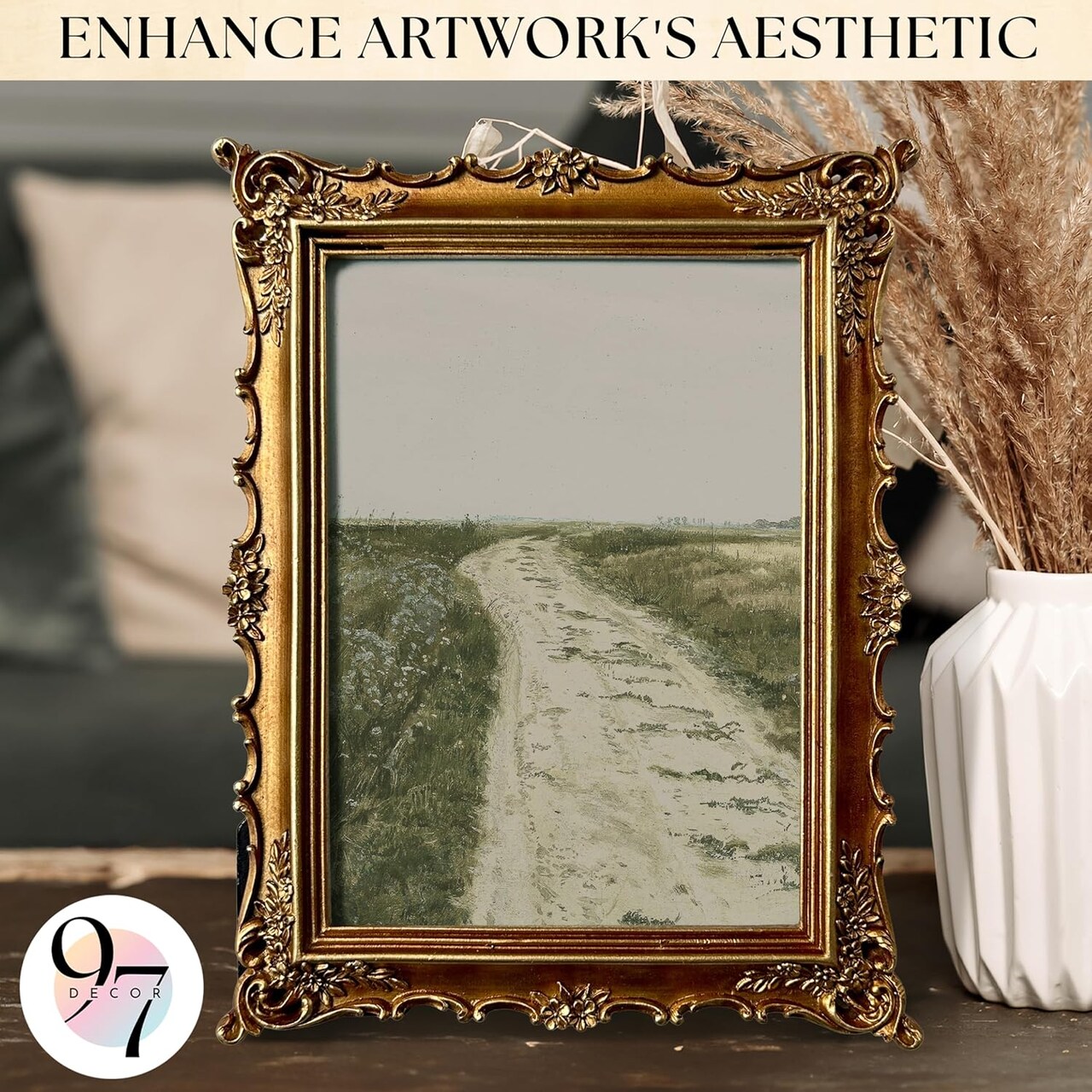 5x7 Antique Picture Frame - Gold Vintage Picture Frames 5x7(Royal Rectangle)7"L x 5"W